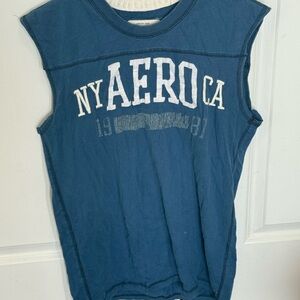 Aeropostale Blue Graphic Tank Top